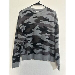 PINK Victoria's Secret women's XS Camouflaged Gray Crew Neck Oversize Sweatshirt